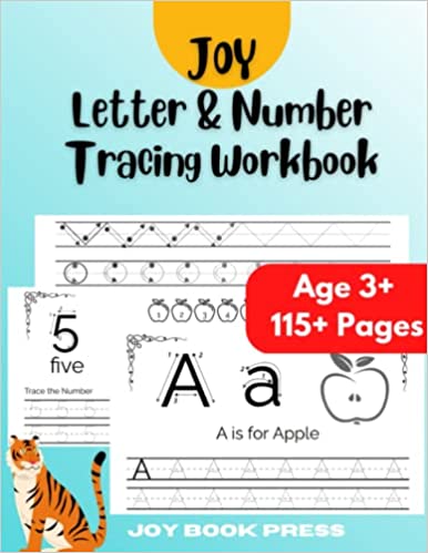 joy letter and number tracing workbook